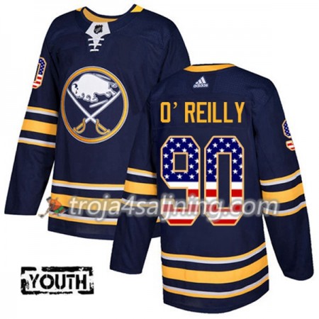 Buffalo Sabres tröja Ryan OReilly 90 Adidas 2017-2018 Marinblå USA Flag Fashion Authentic - NHL Tröjor Barn